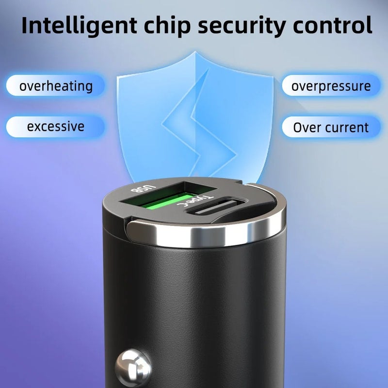 Bluejw PD 30W QC3.0 100W Mini Car Charger, Super Fast Charging, Metal Pull Ring, 12-24V Voltage, Hidden Cigarette Lighter, Automobile Chargers - Image 5